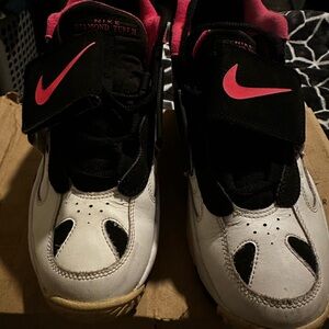 Nike Black and White Sneakers with Pink Accents